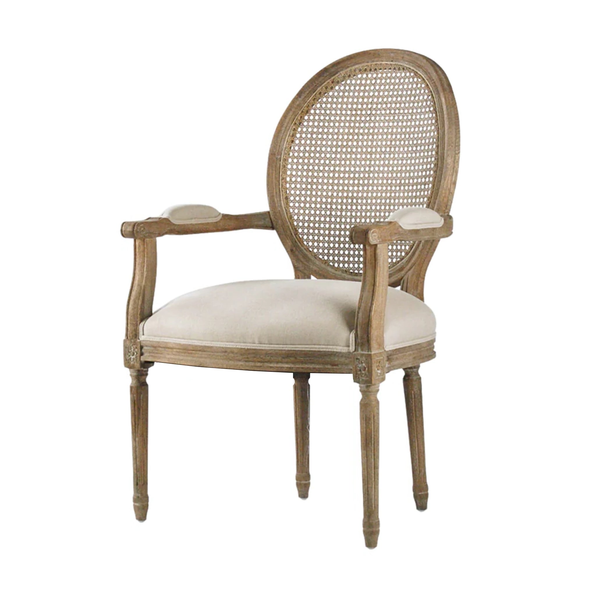 Medallion Arm Chair, Caned Back