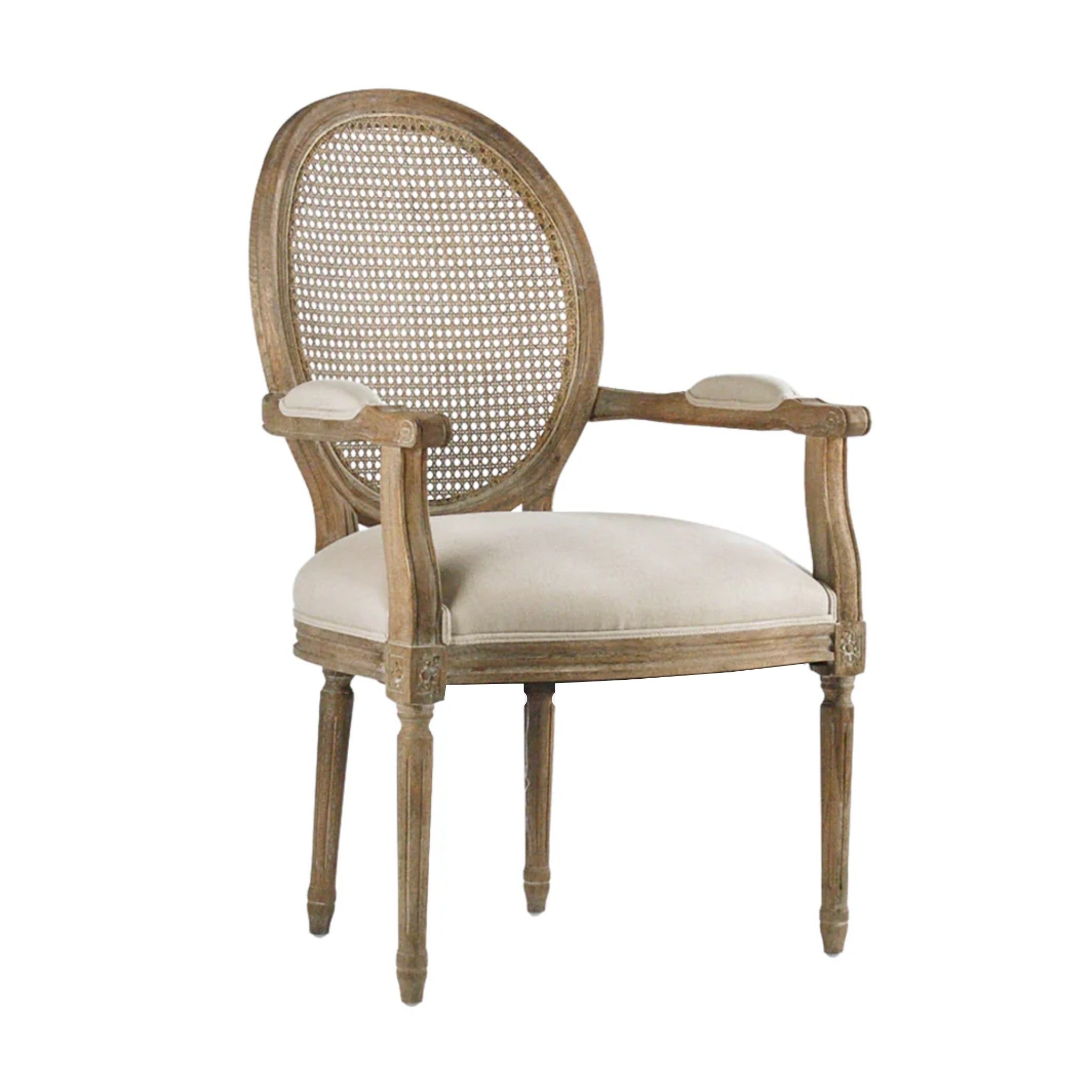 Medallion Arm Chair, Caned Back