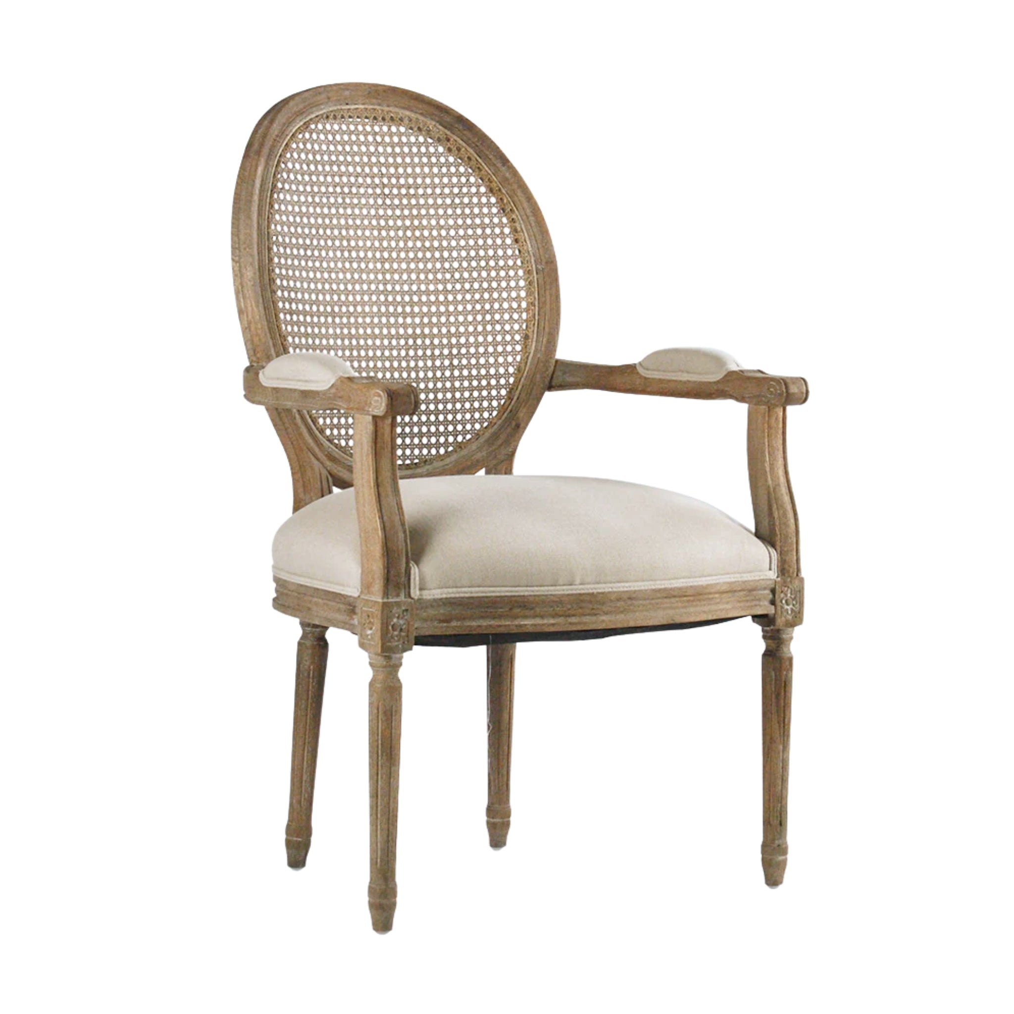 Medallion Arm Chair, Caned Back