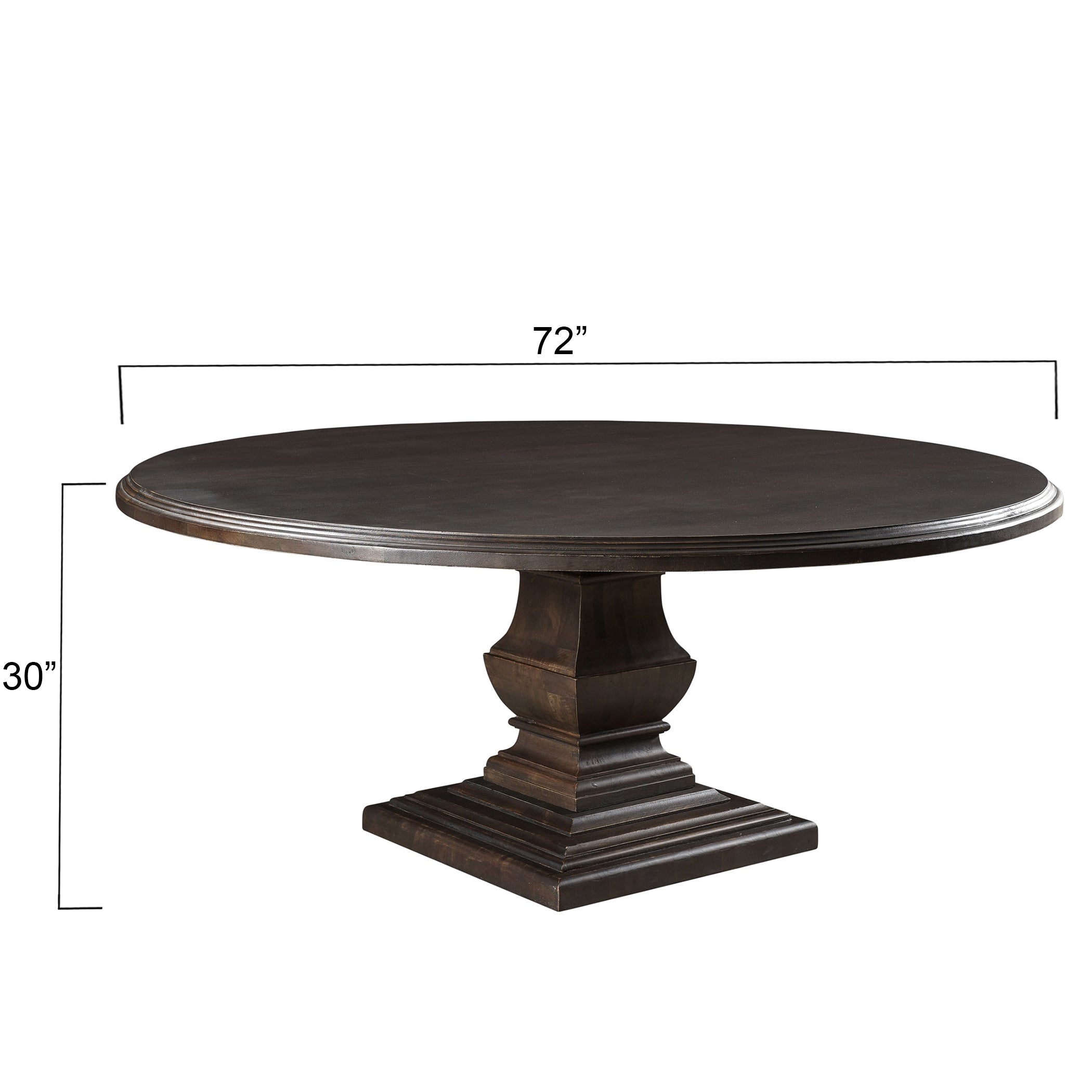 Toulon Round Dining Table, Vintage Brown