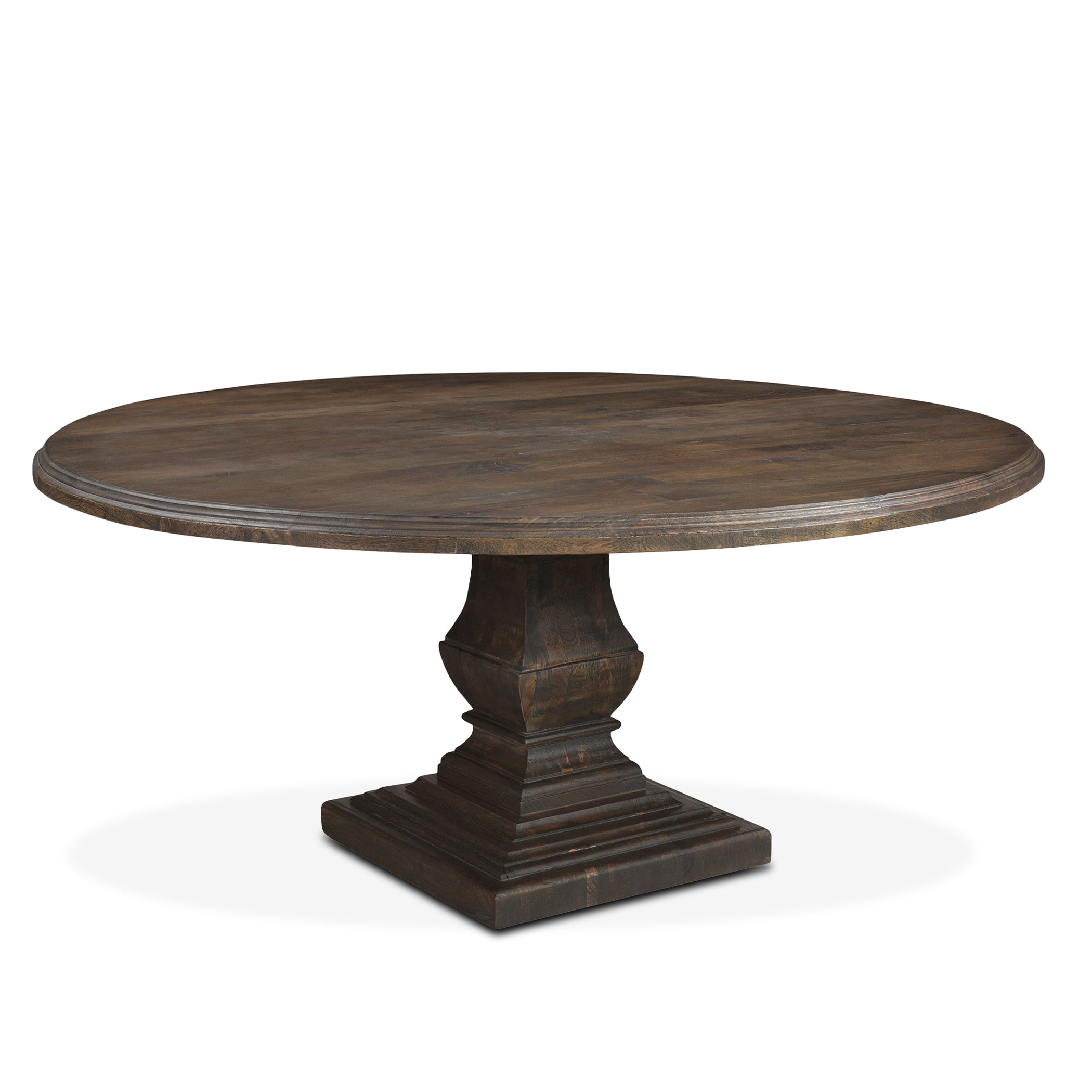 Toulon Round Dining Table, Weathered Mango: Spacious Seating for 4 to 8 People