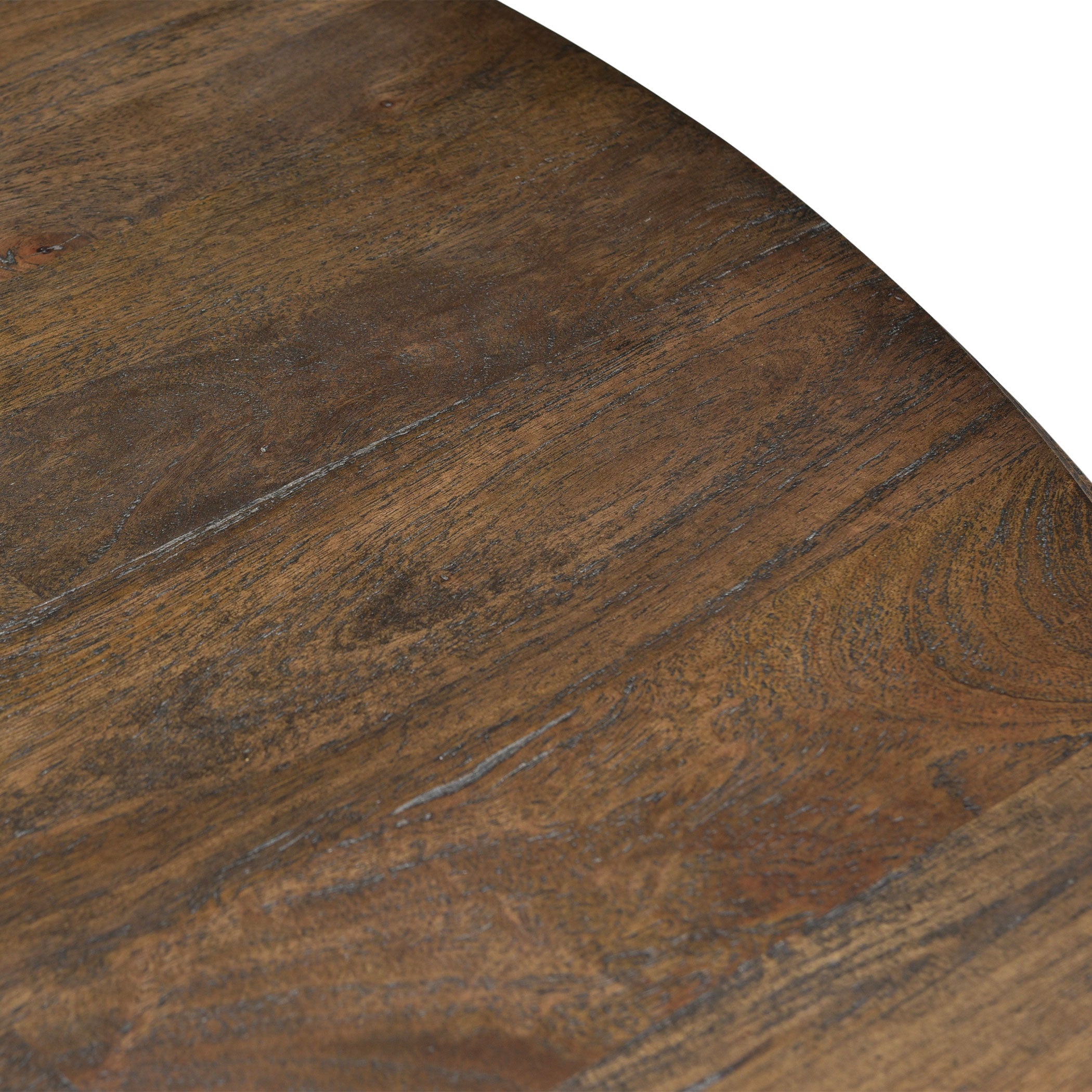 Toulon Round Dining Table, Weathered Mango: Durable Water-Based Catalyzed Finish