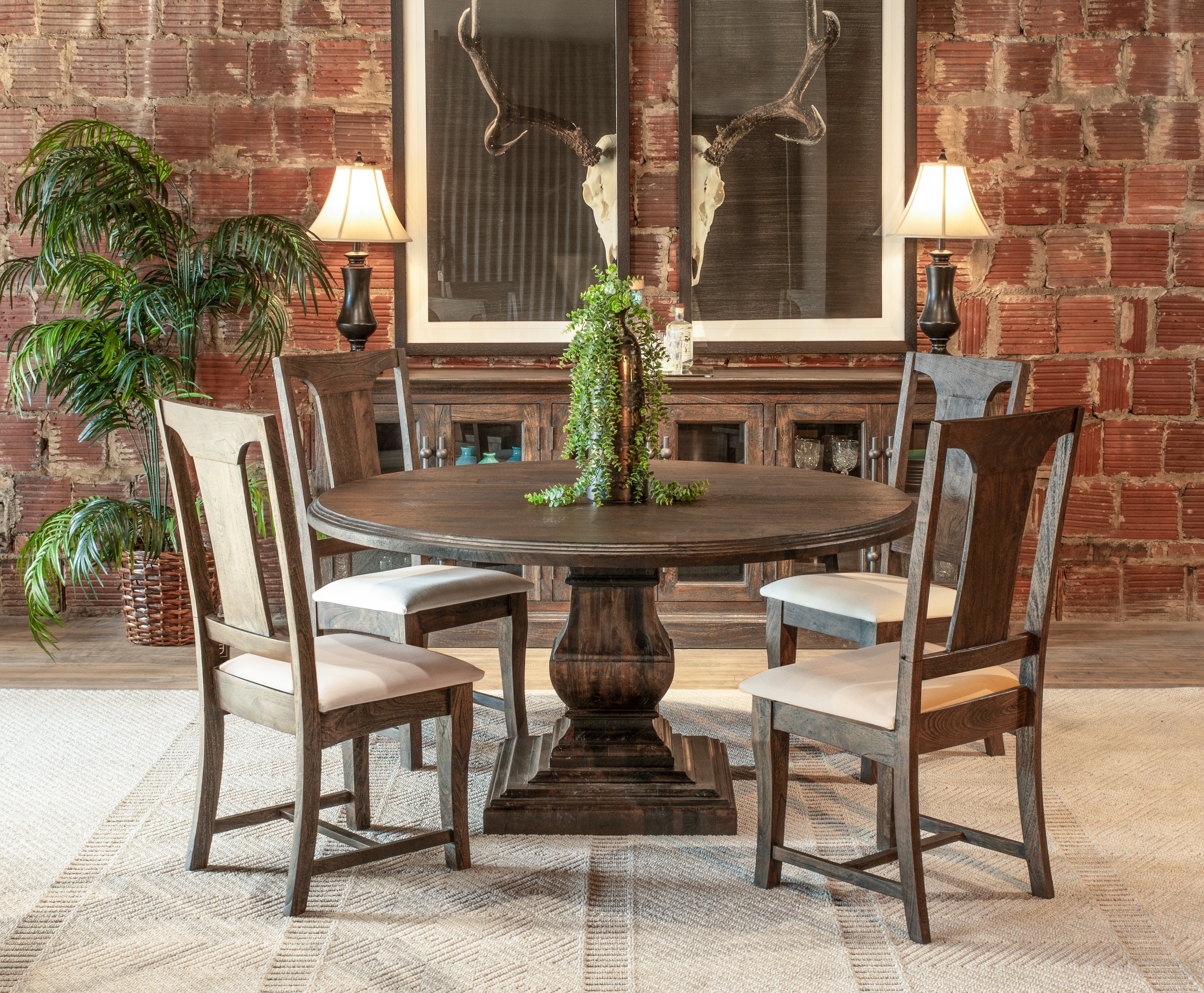 Toulon Round Dining Table, Weathered Mango: 30-Inch Height for Comfortable Dining