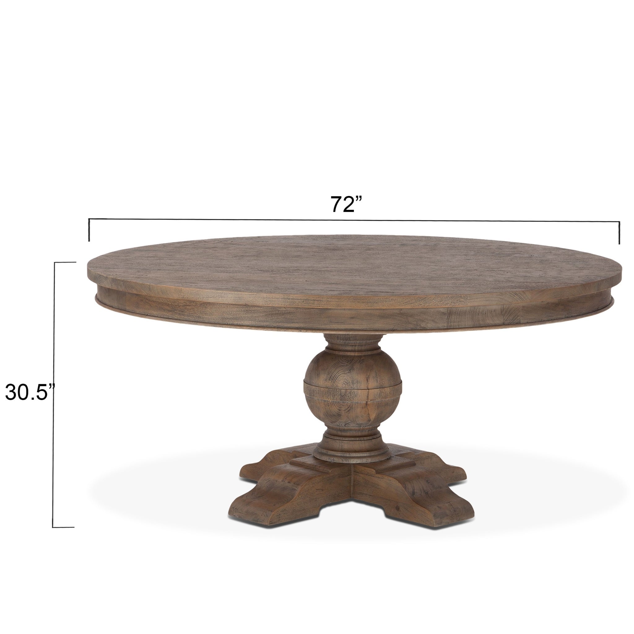 Chatham Downs 72-Inch Round Dining Table with Reclaimed Wood Appeal