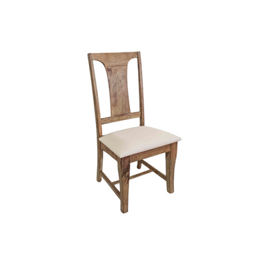 Rustic Pengrove Dining Chairs crafted from solid mango wood with linen and cotton upholstery