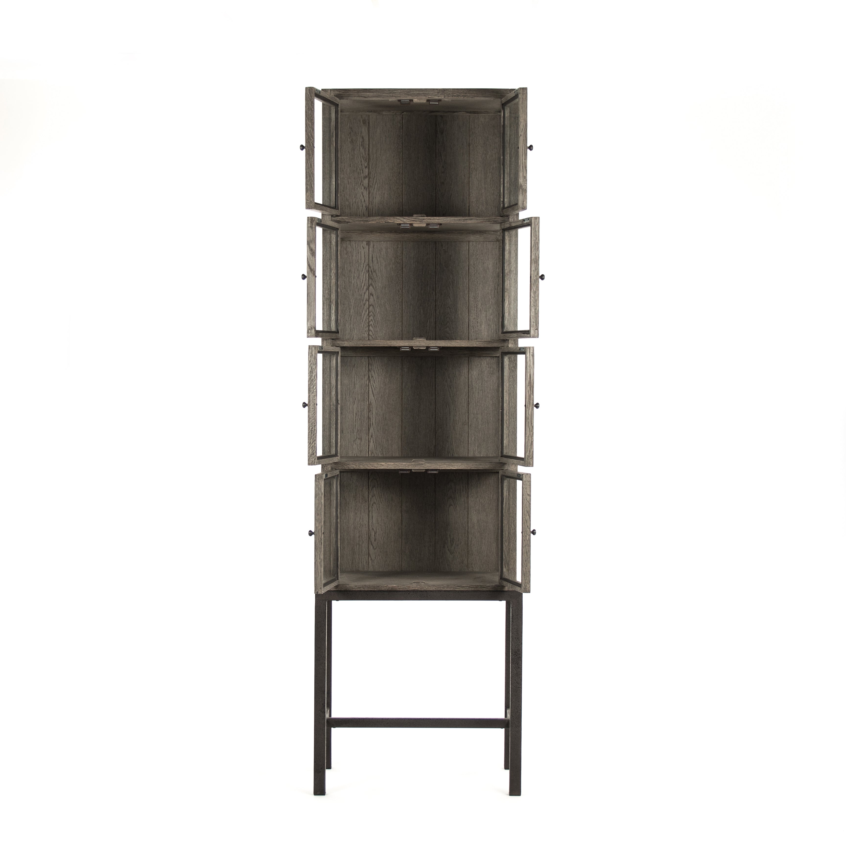 Ventana Black Glass Display Curio Storage Cabinet + Reviews