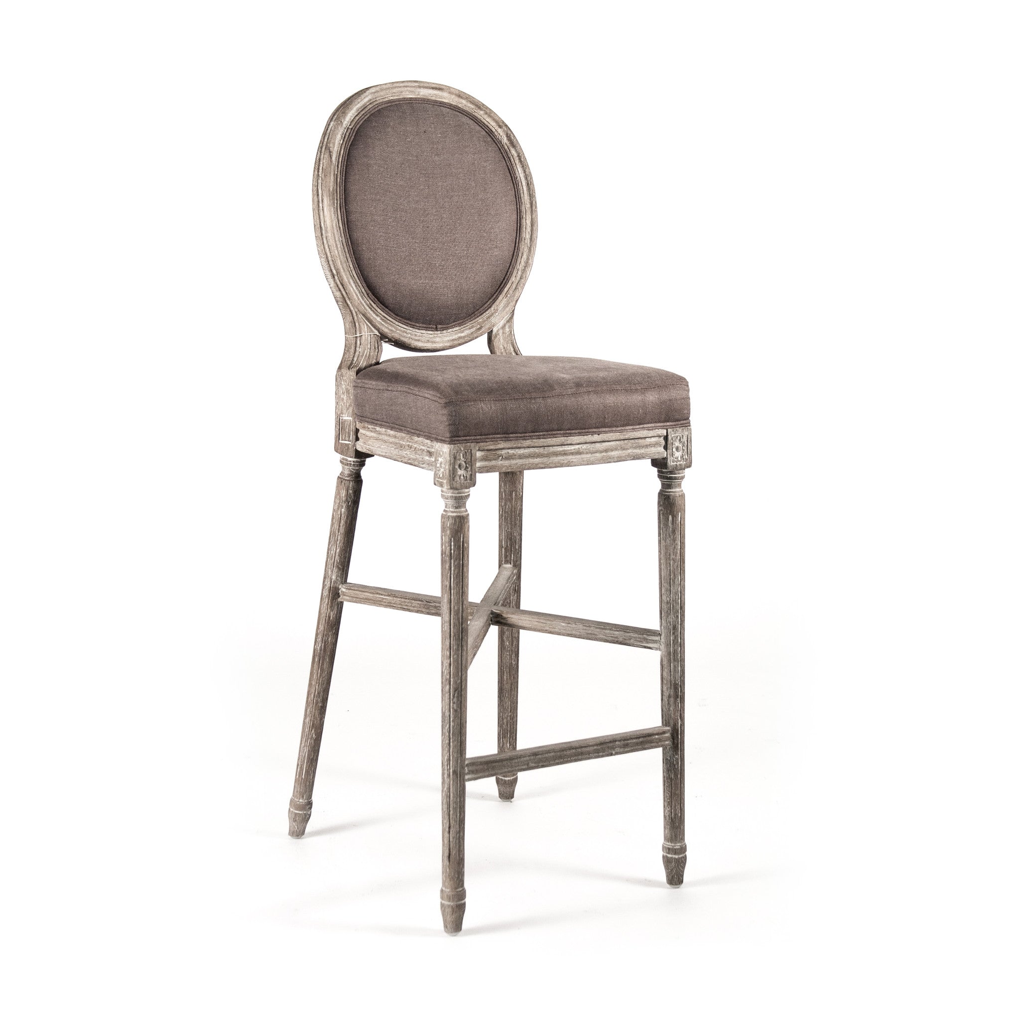 Zentique Medallion Bar Stool Limed Grey Oak FC011 35 Bar E272