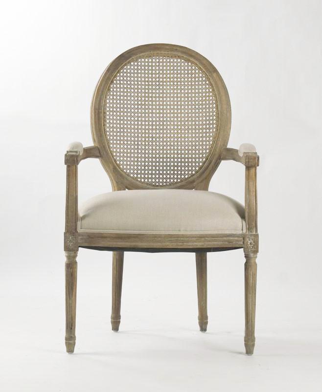 Zentique Louis Arm Chair with Caned Back