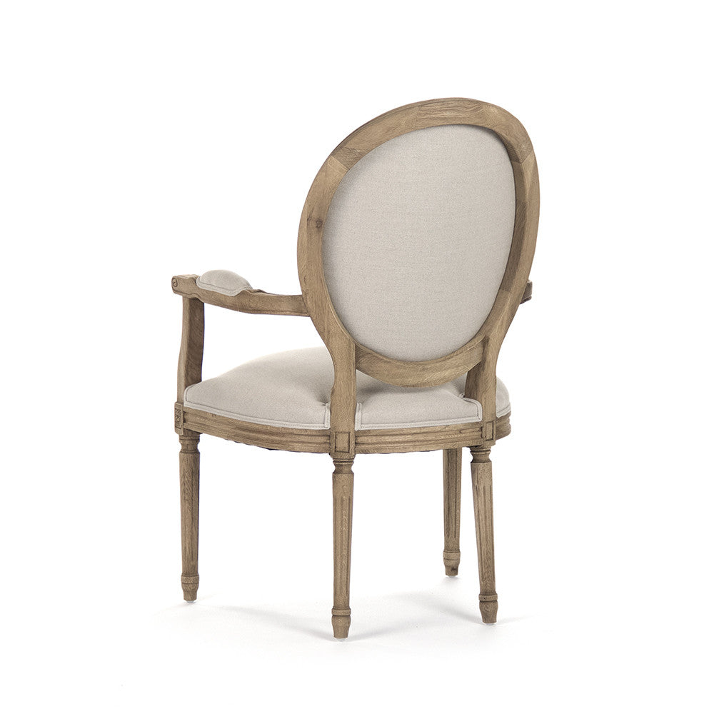 Zentique Louis Club Chair, Natural Oak Finish