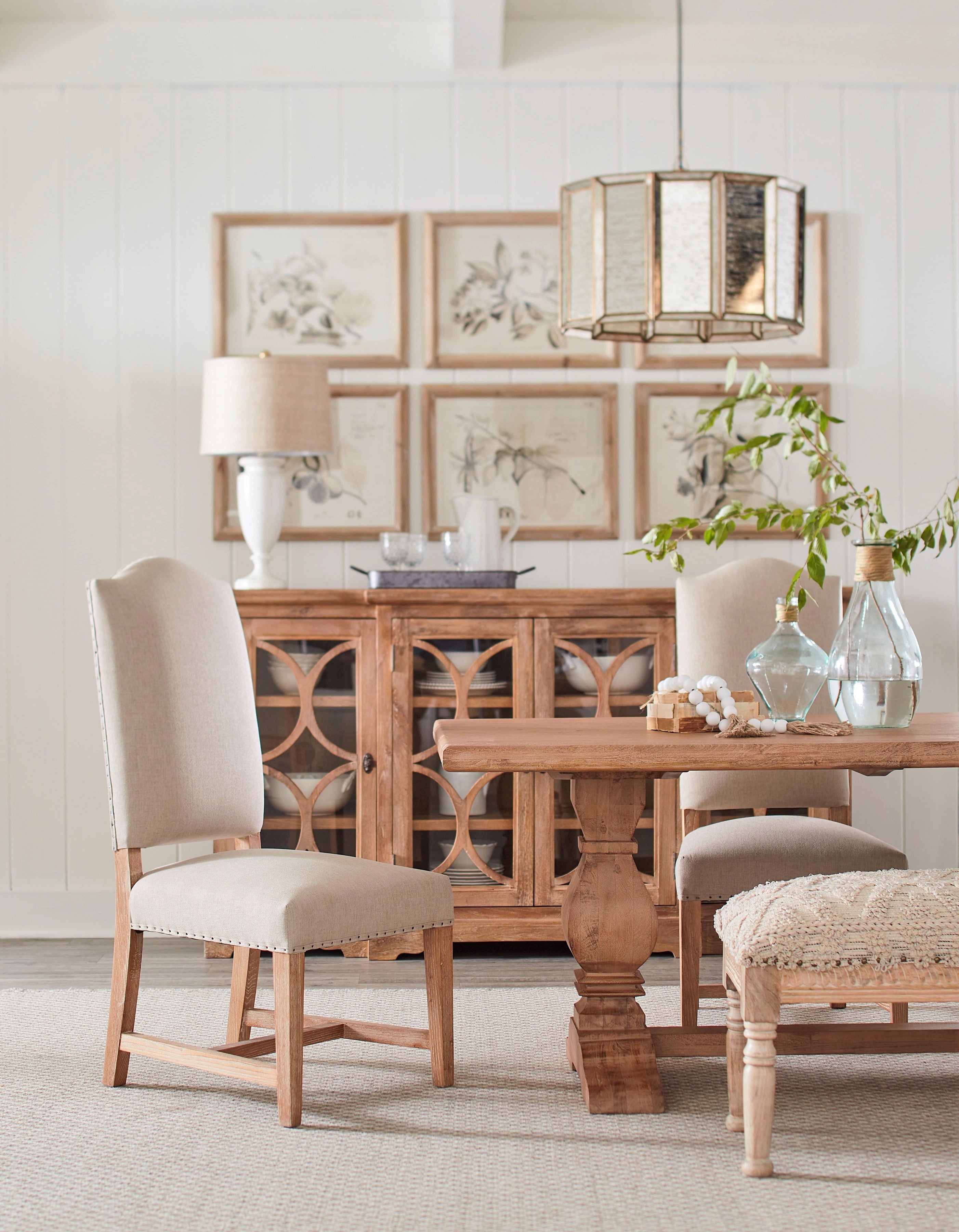 Modern coastal Pengrove Sideboard made from sustainable mango wood with decorative details